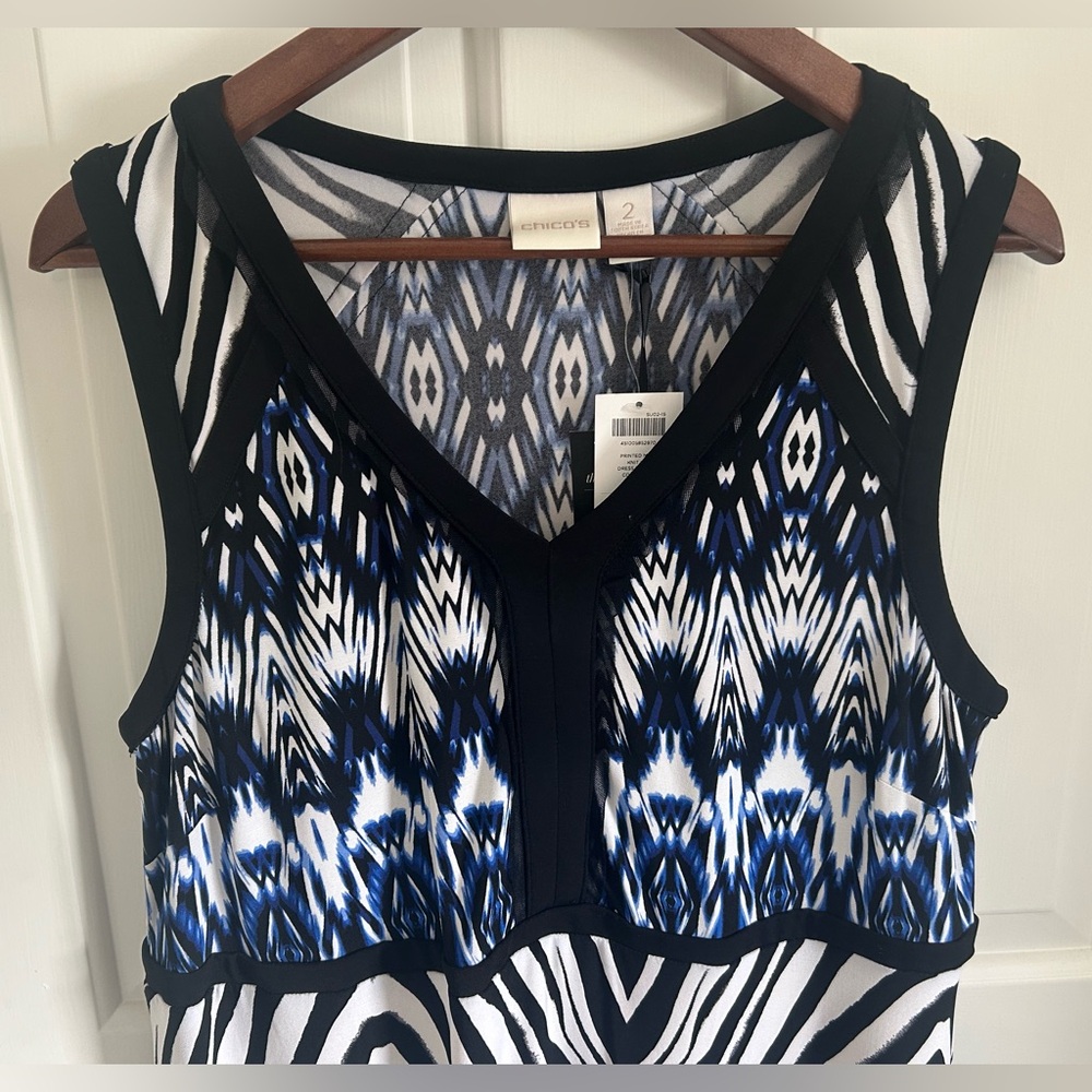 Chico's Black and Blue Patterned Maxi Dress - Picture 5 of 5
